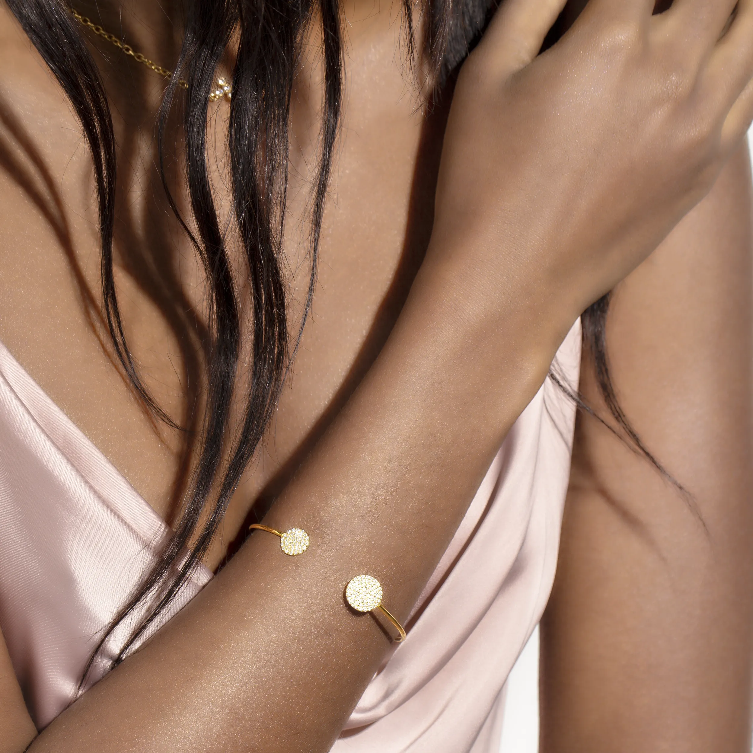Pave Disc Bangle