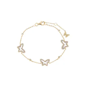 Pave Multi Butterfly Stone Bracelet