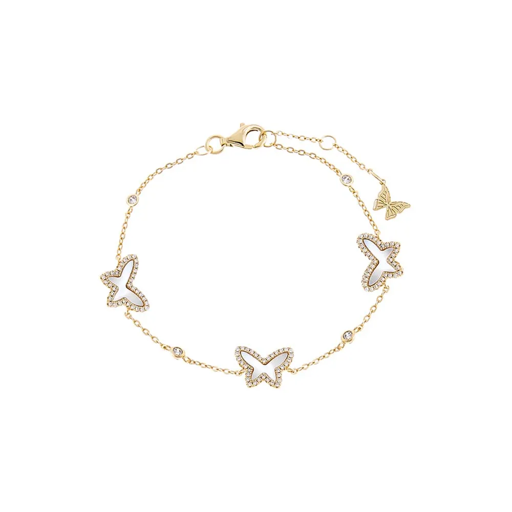 Pave Multi Butterfly Stone Bracelet