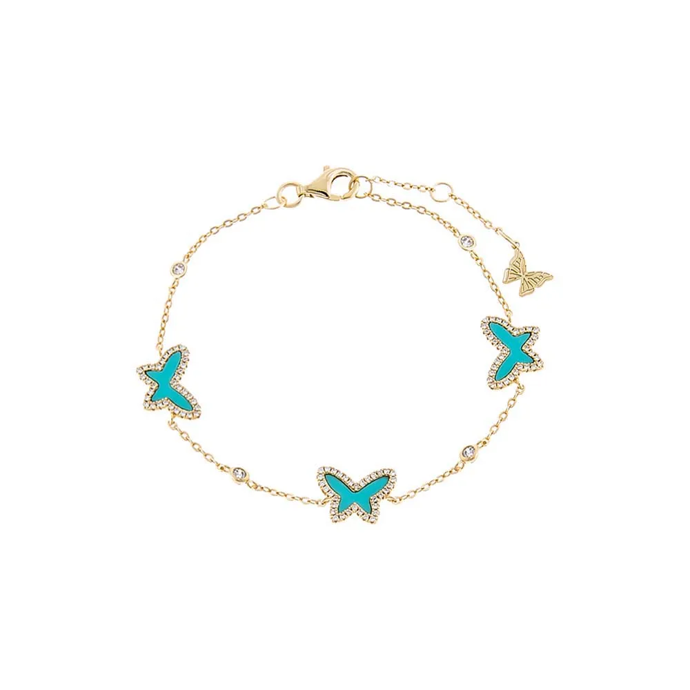 Pave Multi Butterfly Stone Bracelet