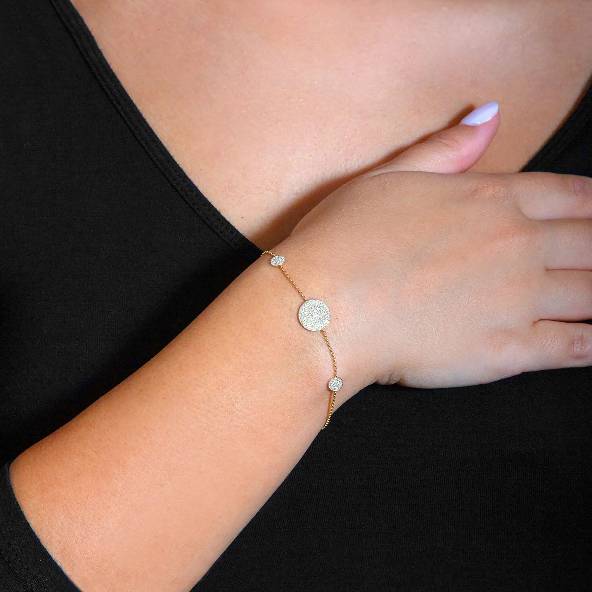 Pave Set 0.20 ctw Diamond Chain Bracelet