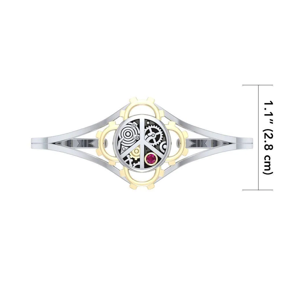 Peace Steampunk Silver and Gold Accent MBA150