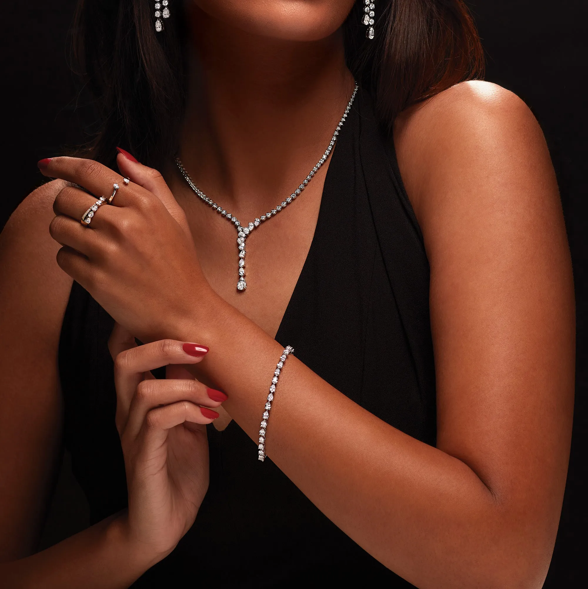 Pear Shape Diamond Tennis Bracelet