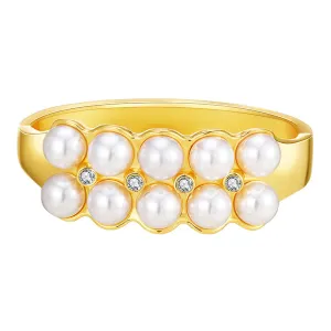 Pearl & Cubic Zirconia 18K Gold-Plated Bangle