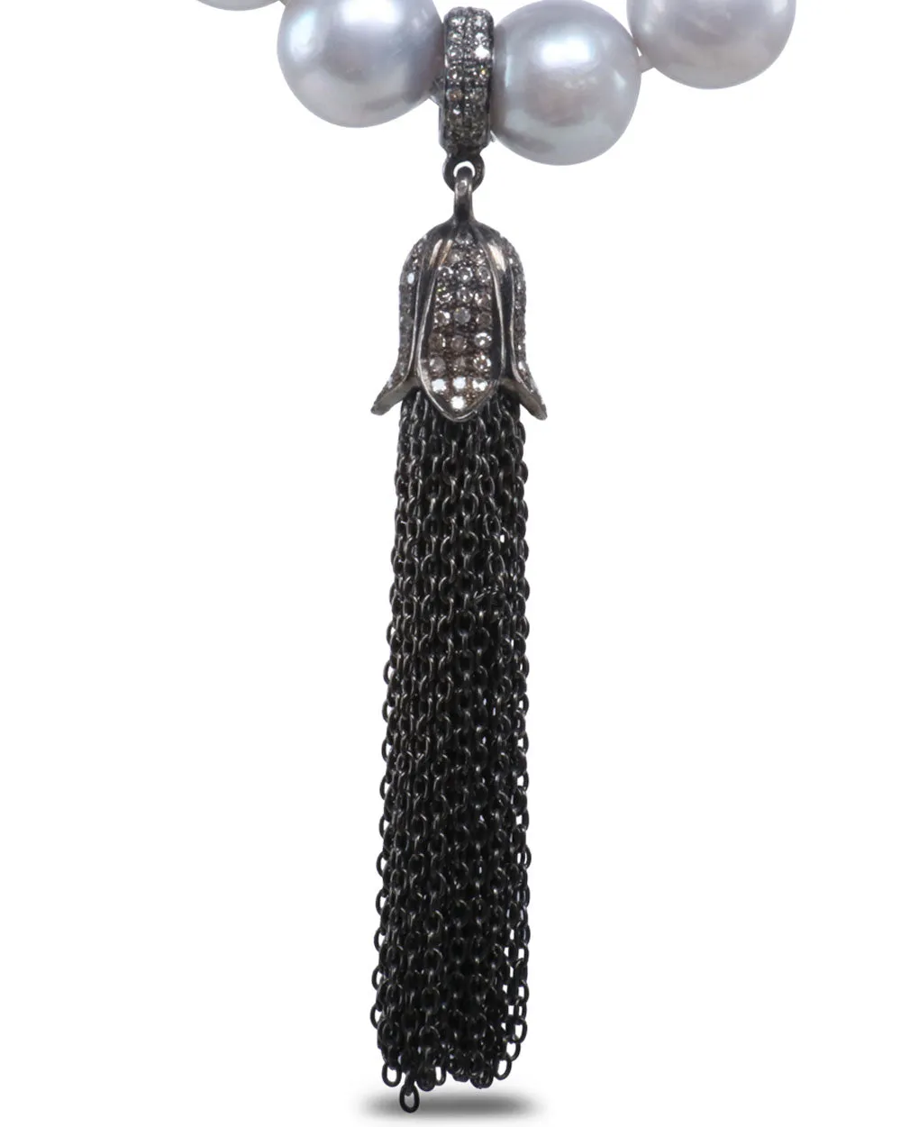 Pearl and Diamond Tassel Bracelet