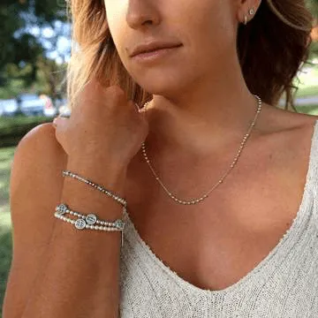 Pearl Birthday Blessing Silver Bracelets