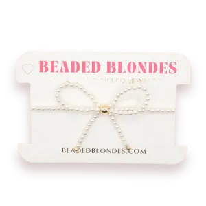 Pearl Bow Bracelet: Standard 6.75 inch