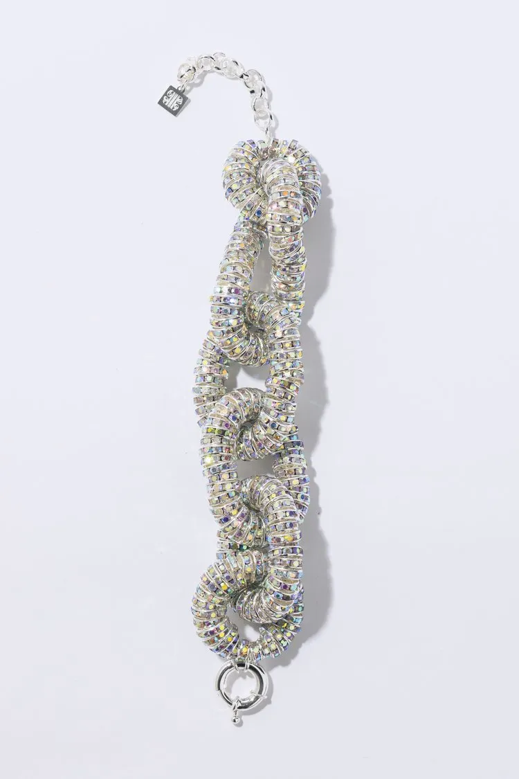 Pearl Octopuss.y Diamond Tire Bracelet in Silver