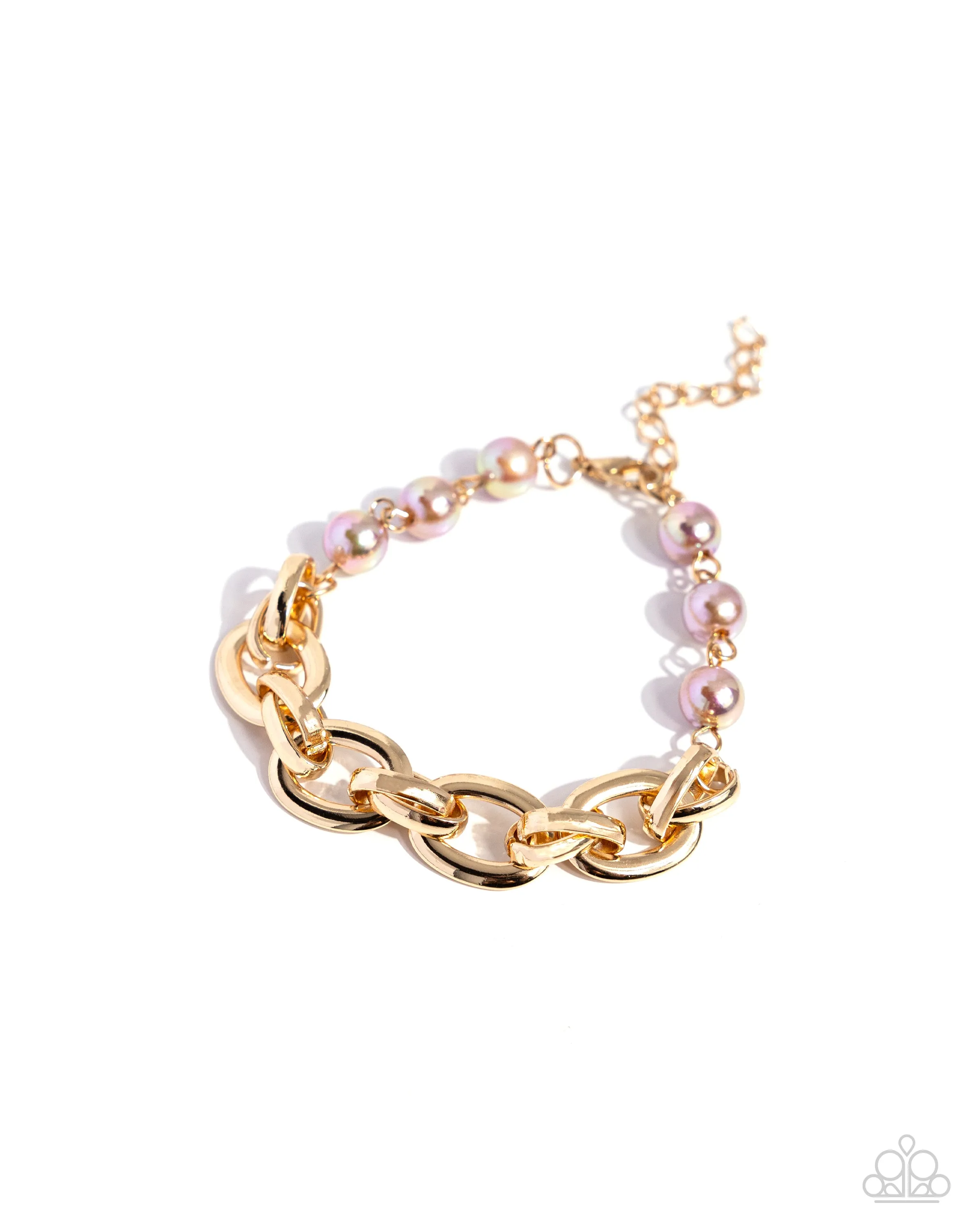 Pearl Pairing - Brown - Pearl Gold Chain Paparazzi Lobster Claw Bracelet