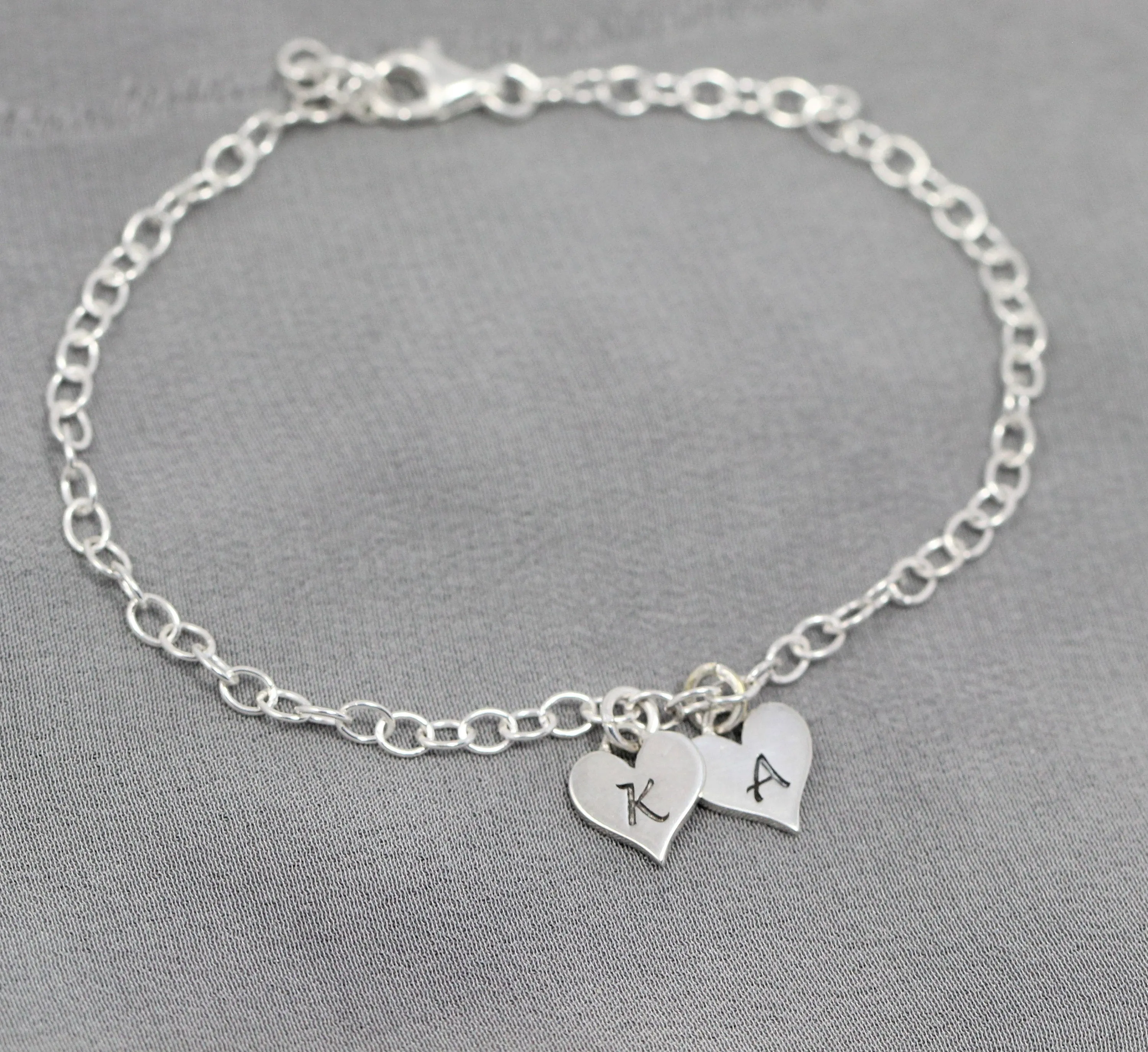 Personalized Bracelet for Girlfriend, Anniversary Gift Jewelry with Sterling Silver Initials