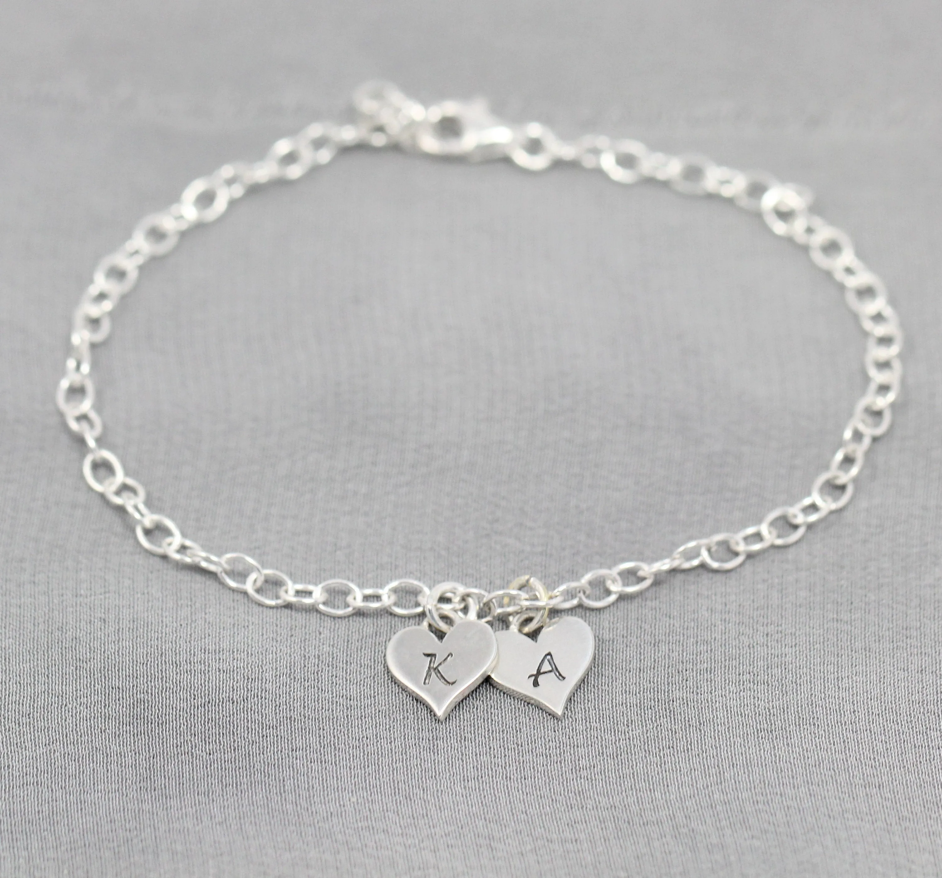 Personalized Bracelet for Girlfriend, Anniversary Gift Jewelry with Sterling Silver Initials