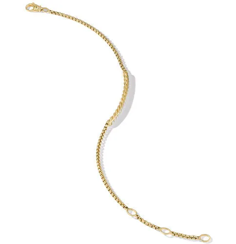 Petite Pavé Bar Bracelet in 18K Yellow Gold with Diamonds, 1.7mm