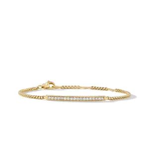 Petite Pavé Bar Bracelet in 18K Yellow Gold with Diamonds, 1.7mm