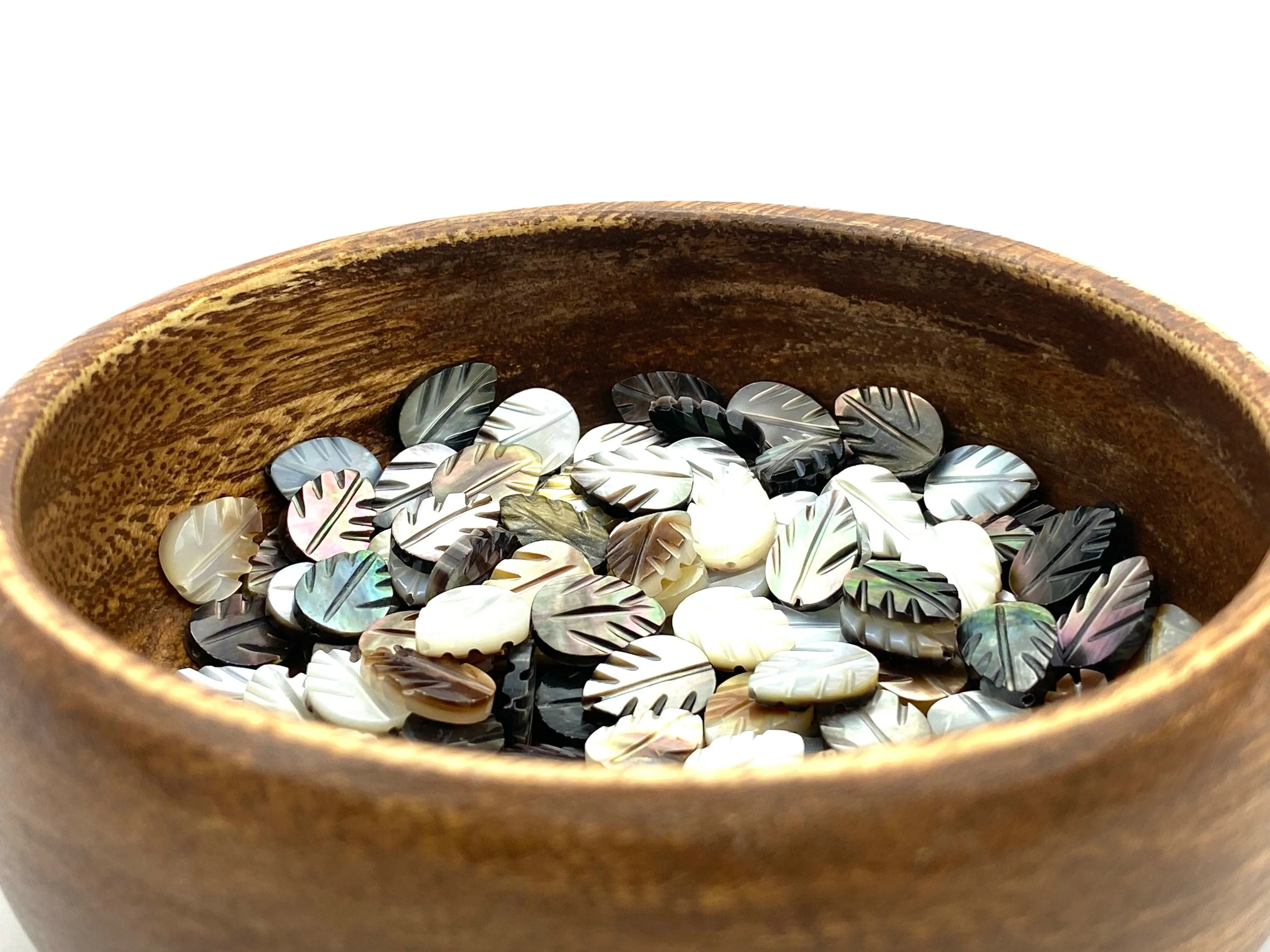 Philodendron split leaf Mother Of Pearl Beads, Sku#M67
