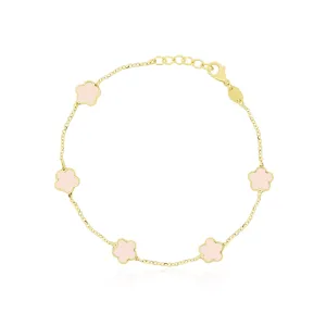 Pink Pearl Flower Bracelet
