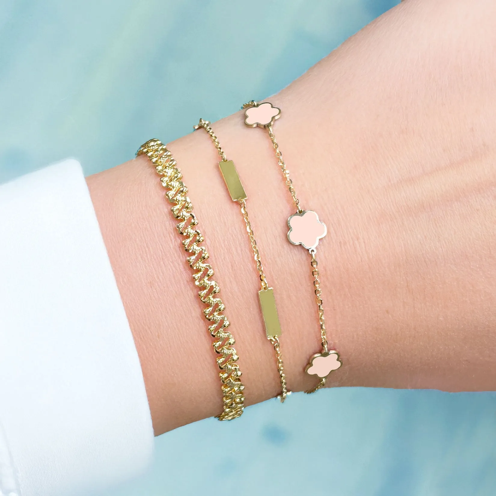 Pink Pearl Flower Bracelet