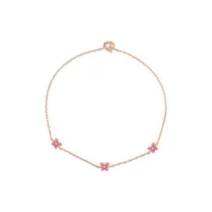 Pink Tourmaline Station Butterfly Bracelet