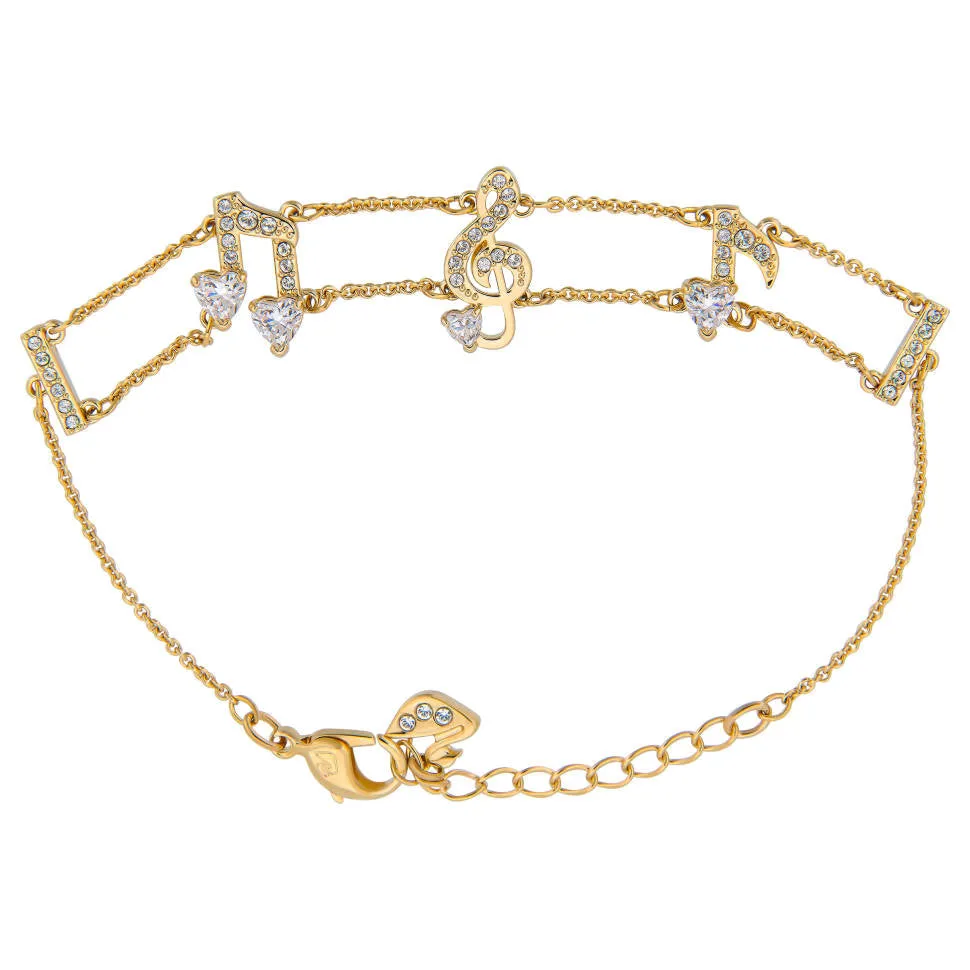 Pleasant Bracelet White, Gold-tone plated