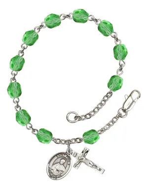 Pope St. Pius X Custom Birthstone Rosary Bracelet