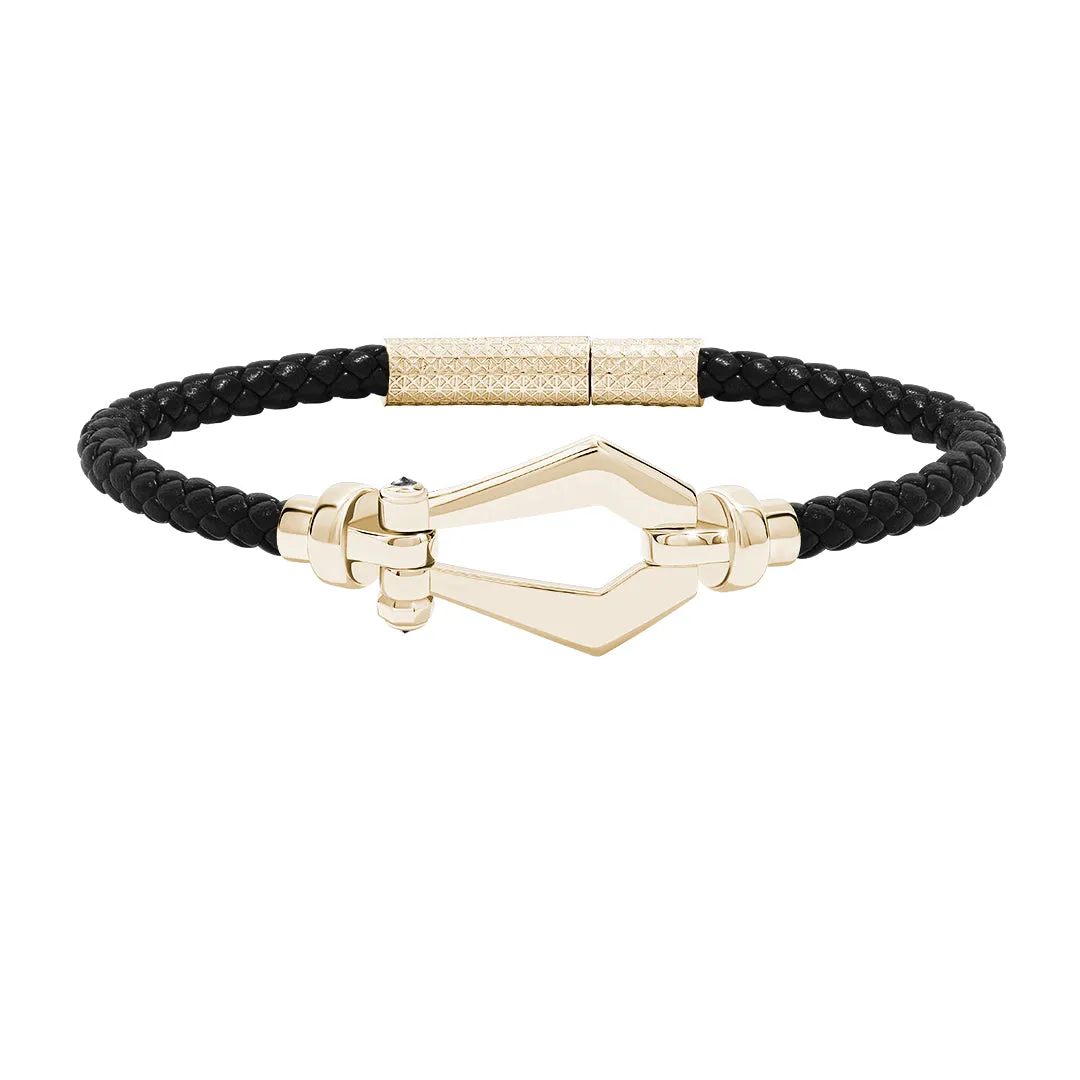 Premium Buckle Leather Bracelet in Silver