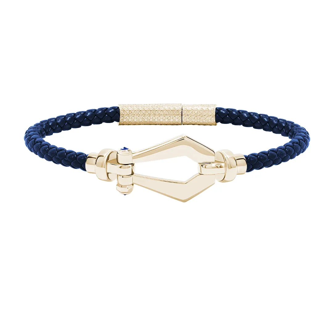 Premium Buckle Leather Bracelet in Silver