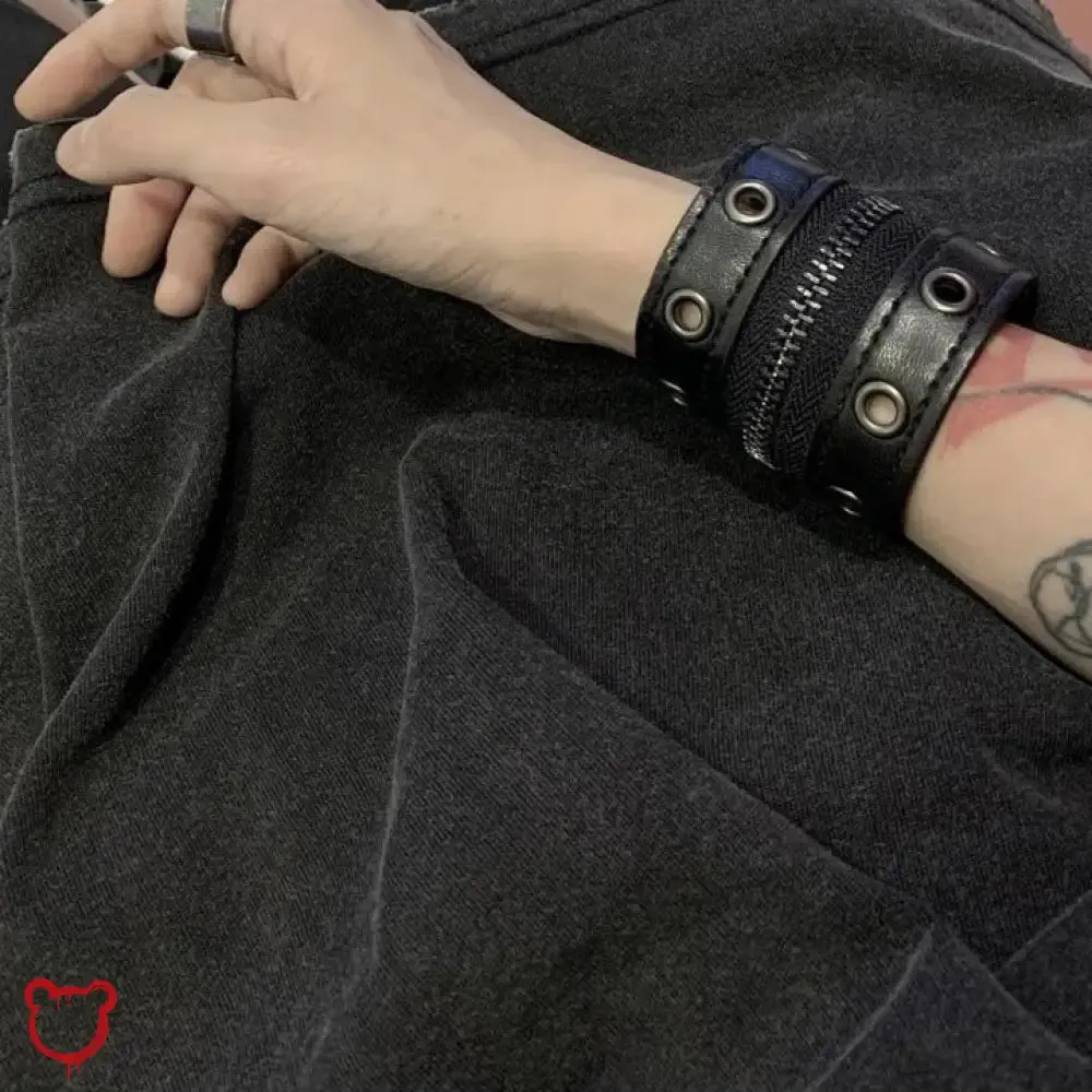 PU Leather Zip Bracelet