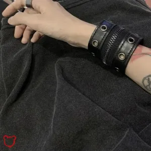 PU Leather Zip Bracelet