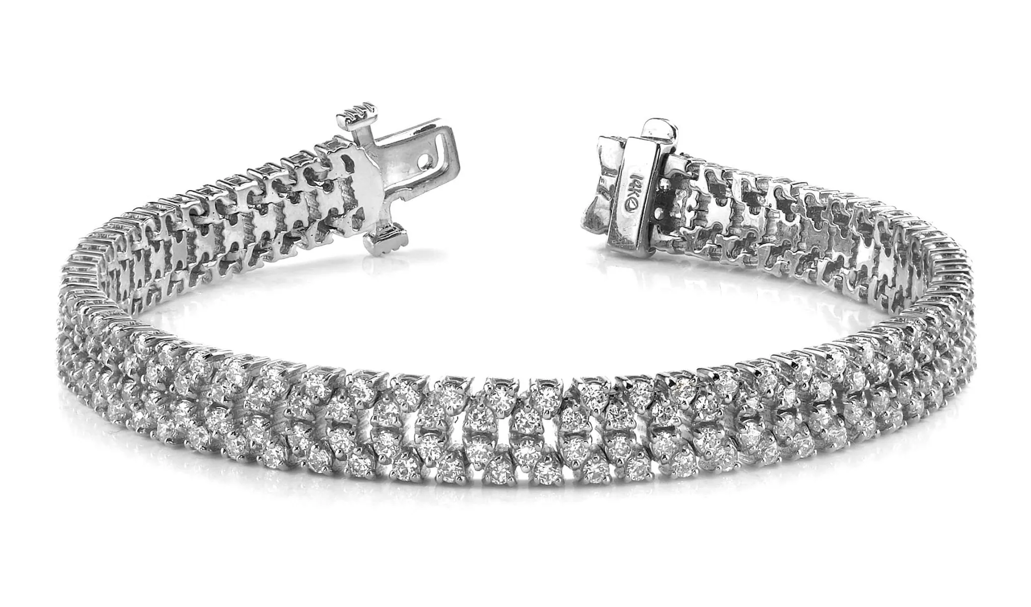 Quad Row Lab-Grown Diamond Bracelet with 6.91 ct.(finished) 2mm