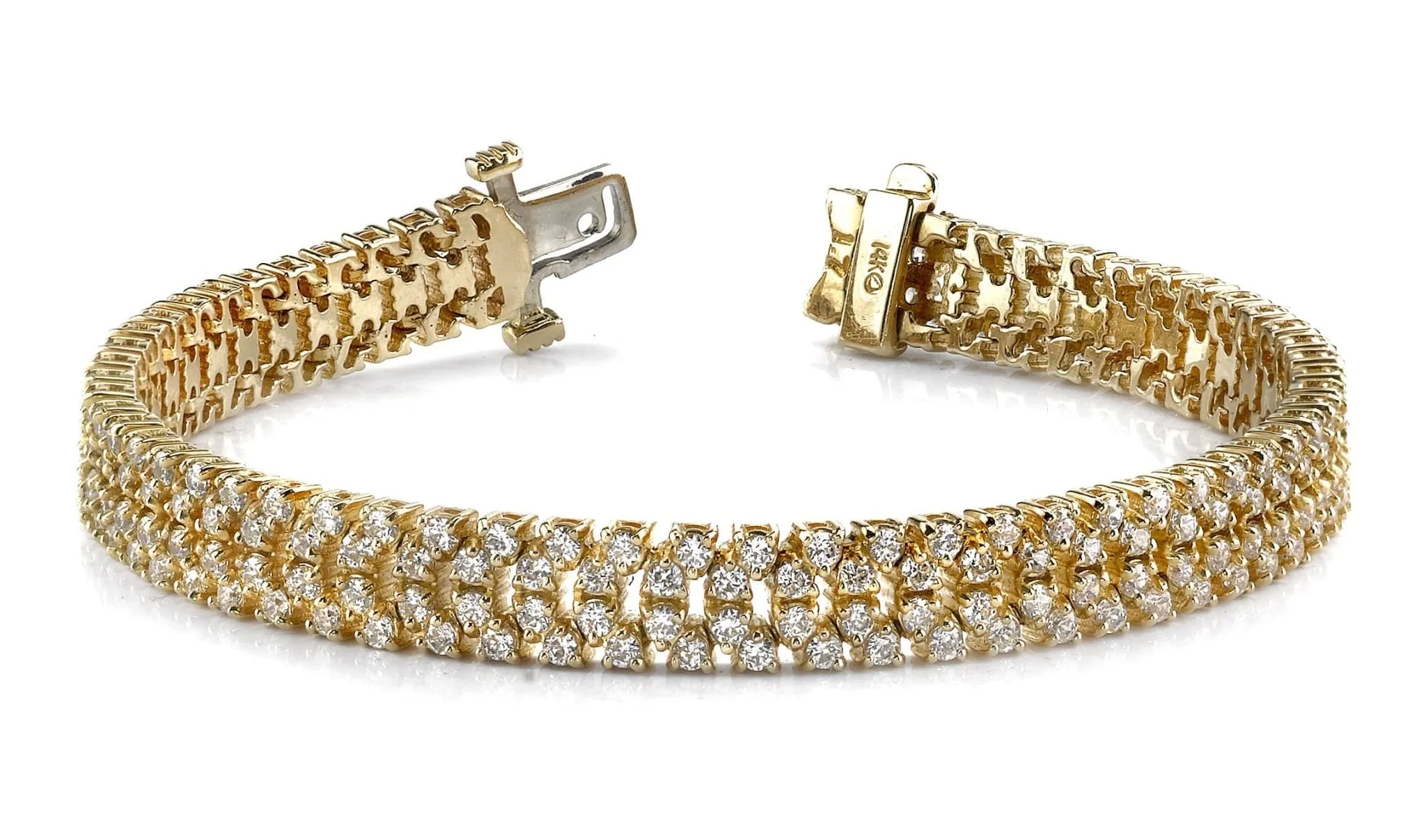 Quad Row Lab-Grown Diamond Bracelet with 6.91 ct.(finished) 2mm