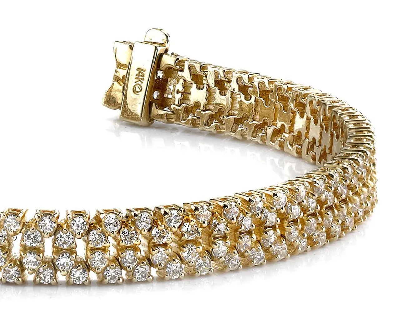 Quad Row Lab-Grown Diamond Bracelet with 6.91 ct.(finished) 2mm