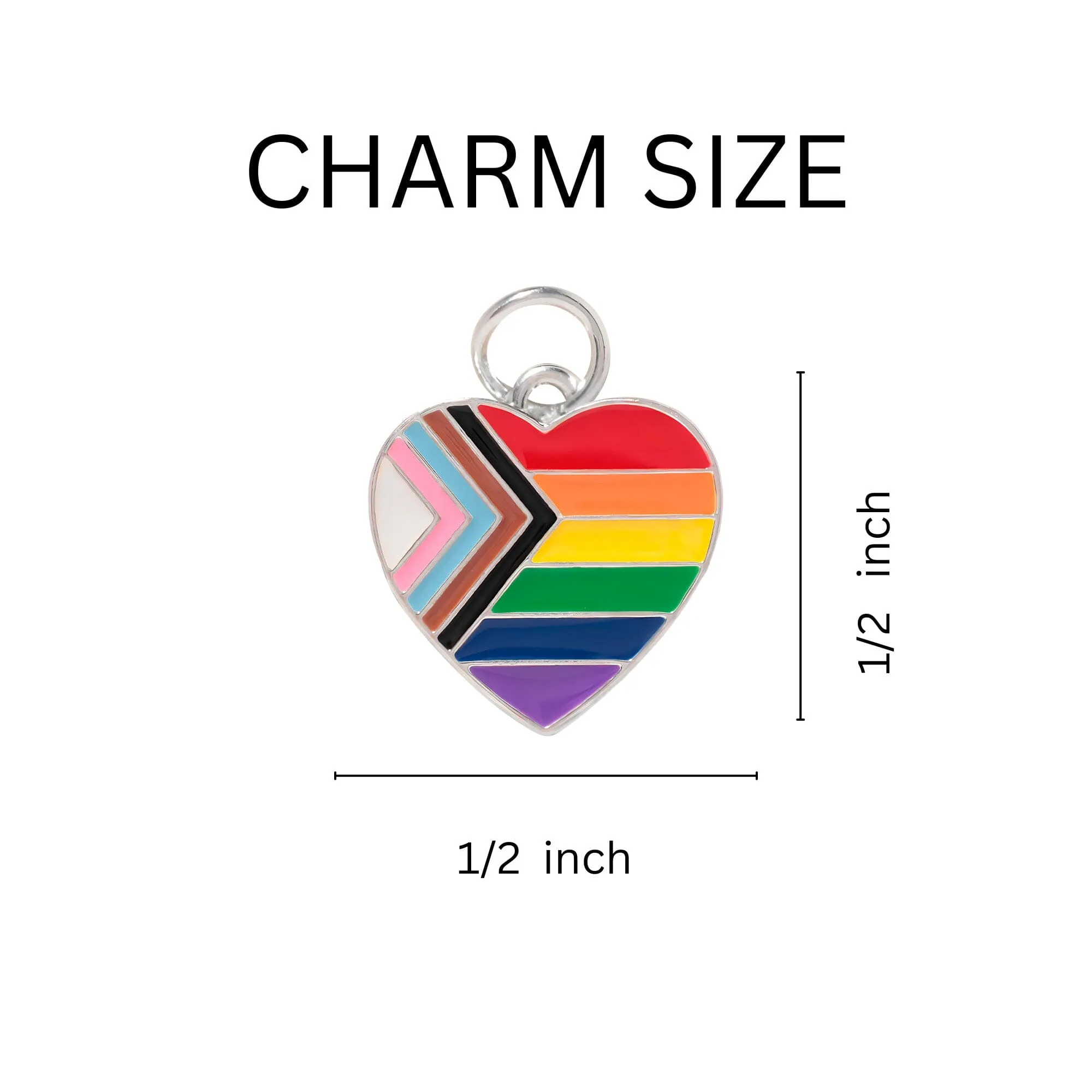 Quasar Heart Flag Charm Partial Beaded Bracelets (12 Bracelets)