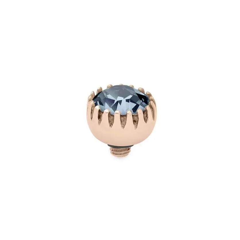 Qudo London 8mm Rose Gold Topper - Light Sapphire