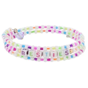 "BESTIES" Beaded Coil Bracelet