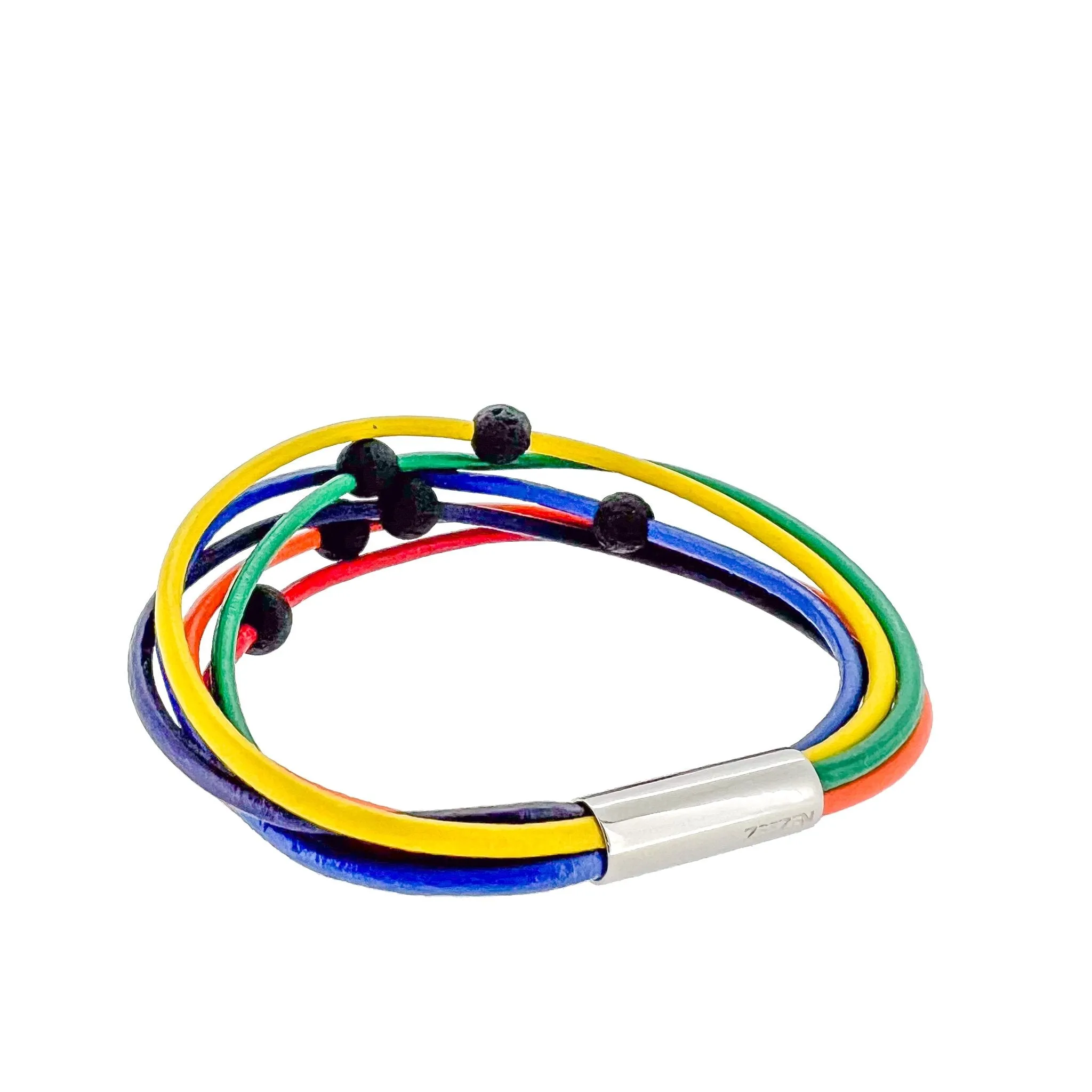 Rainbow Street Bracelet With 6 Lava Stones