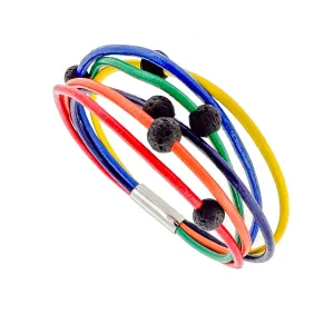 Rainbow Street Bracelet With 6 Lava Stones