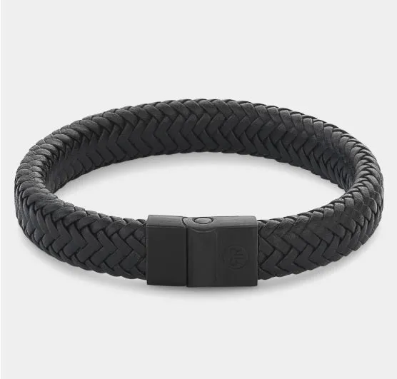 Rebel & Rose Full Metal Herringbone Black Bracelet