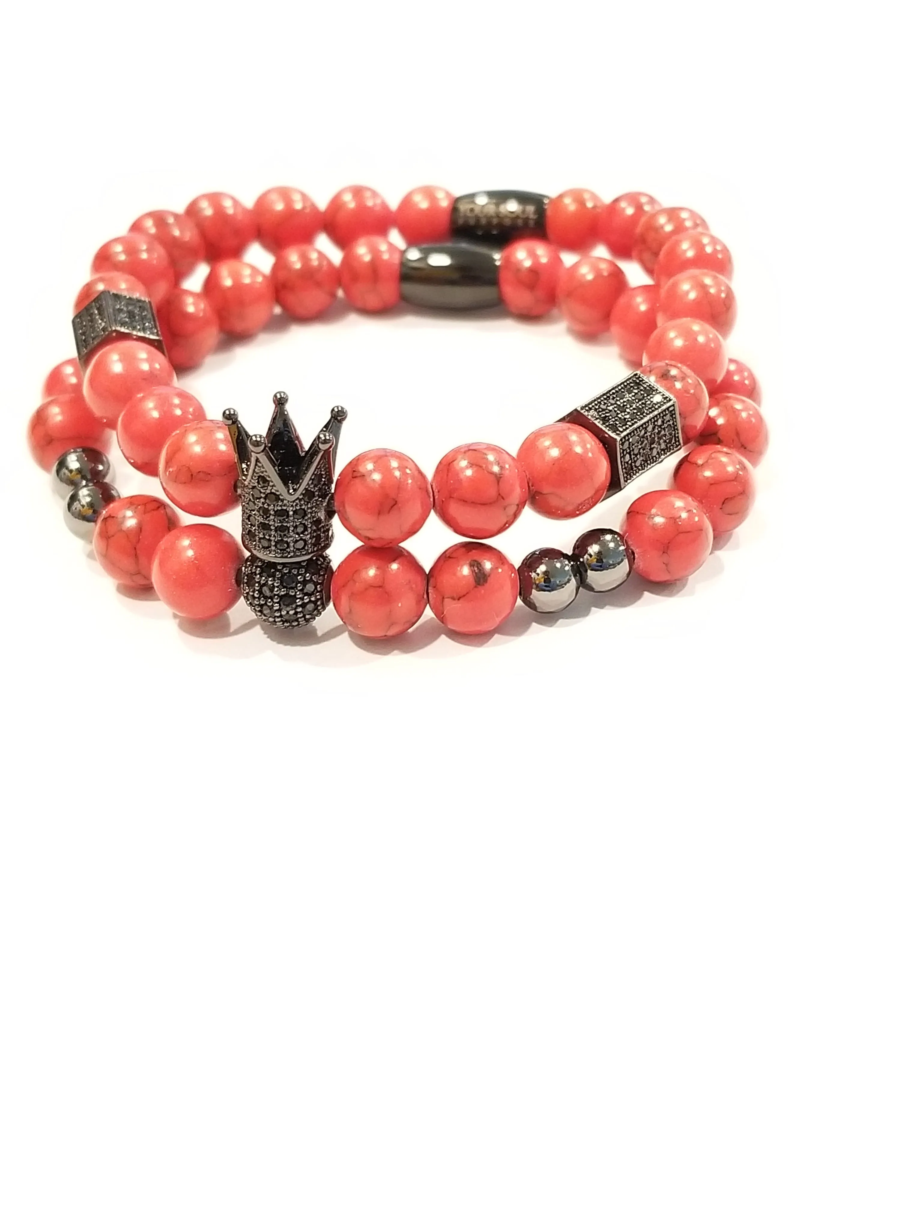 Red Turquoise Royal Crown Bracelet
