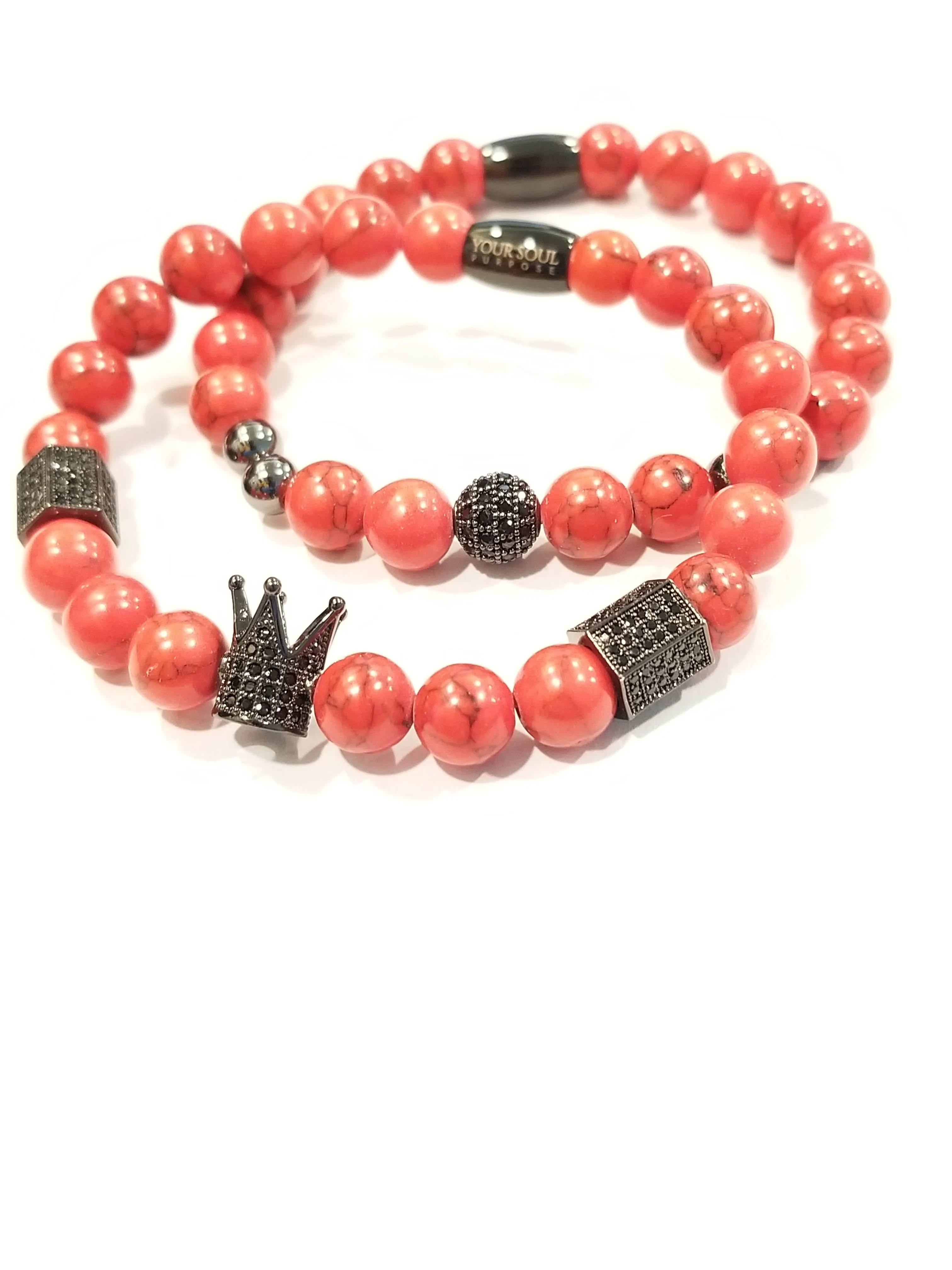 Red Turquoise Royal Crown Bracelet