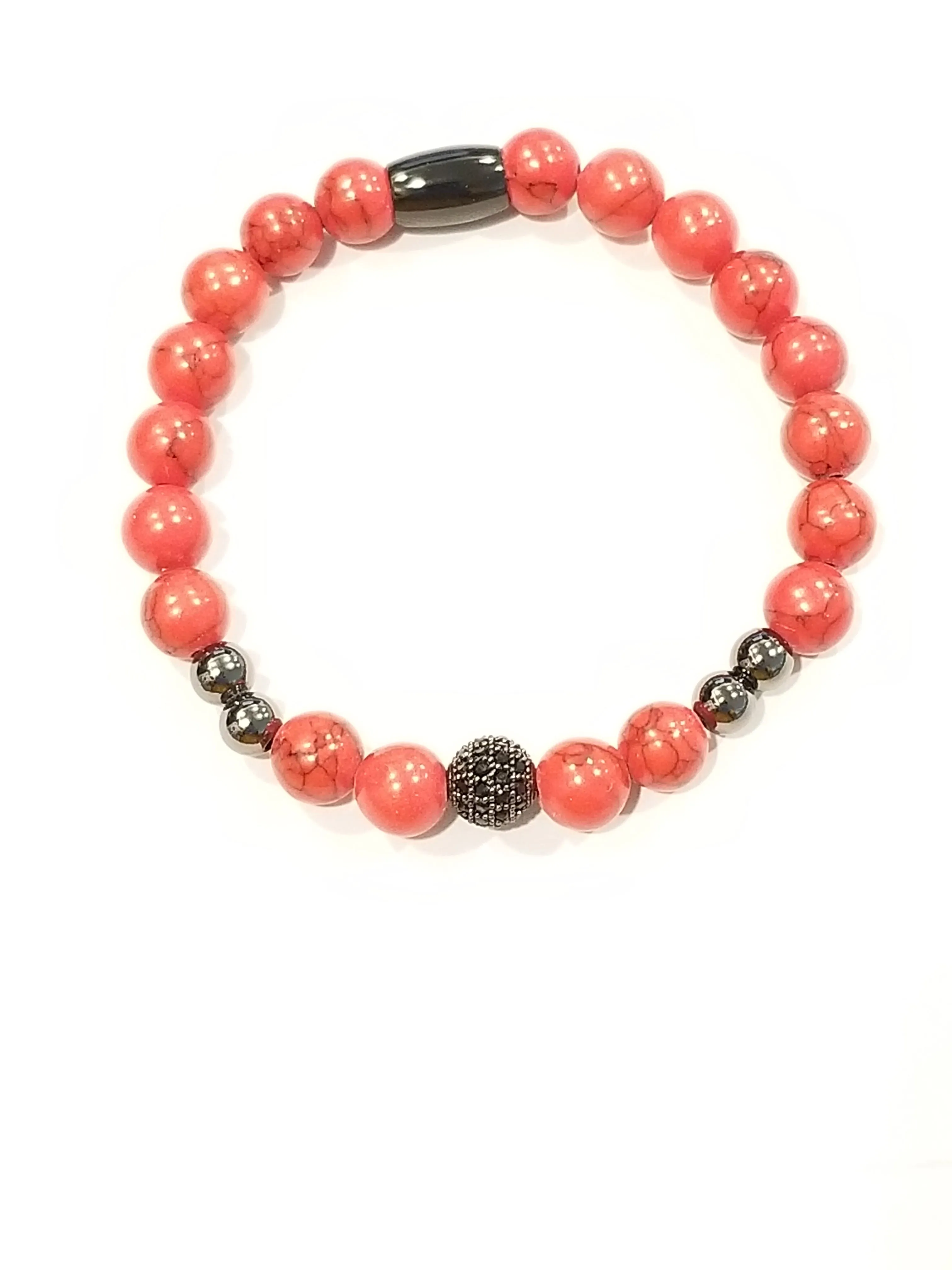 Red Turquoise Royal Crown Bracelet