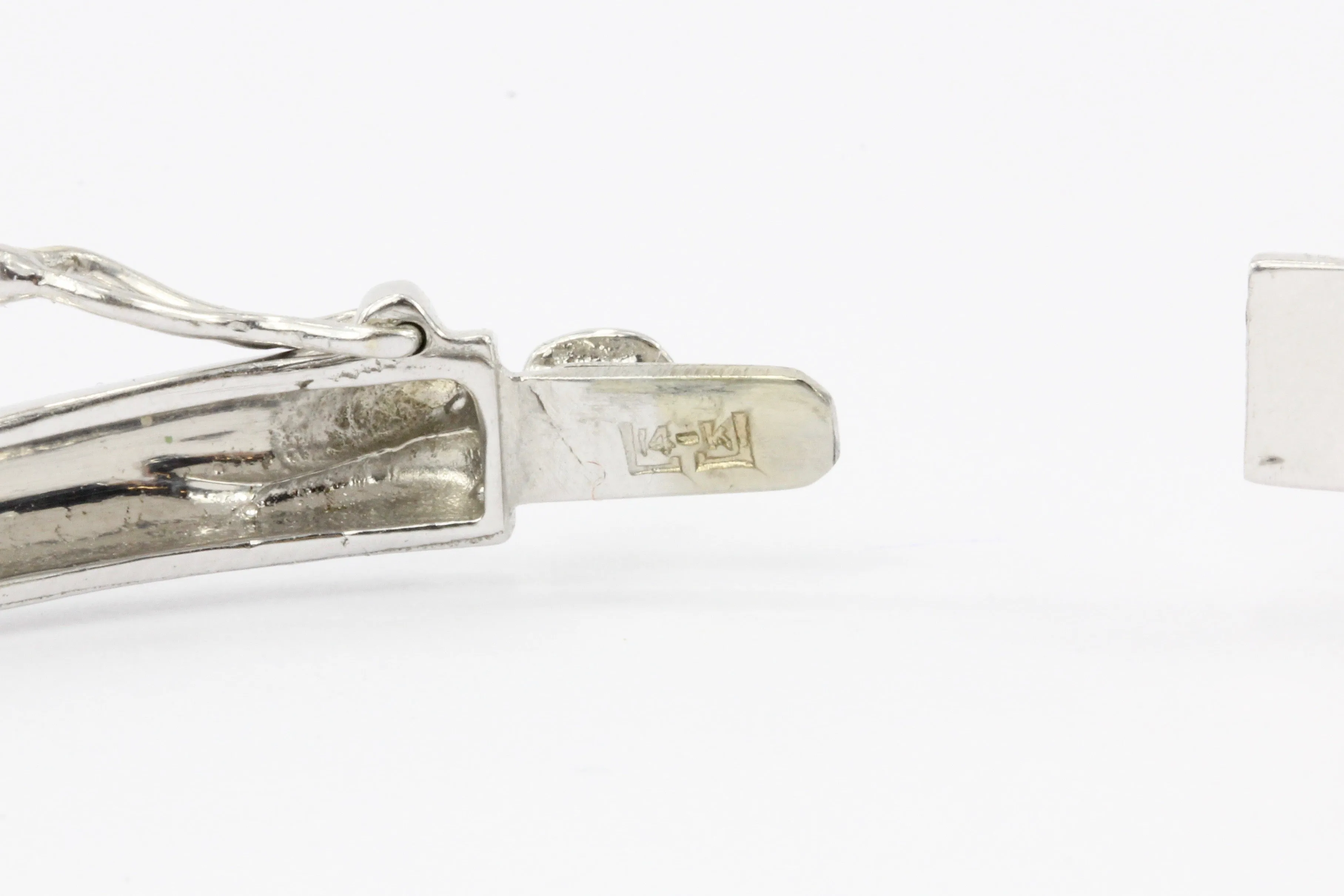 Retro 14K White Gold Diamond Bangle Bracelet