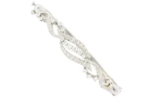 Retro 14K White Gold Diamond Bangle Bracelet