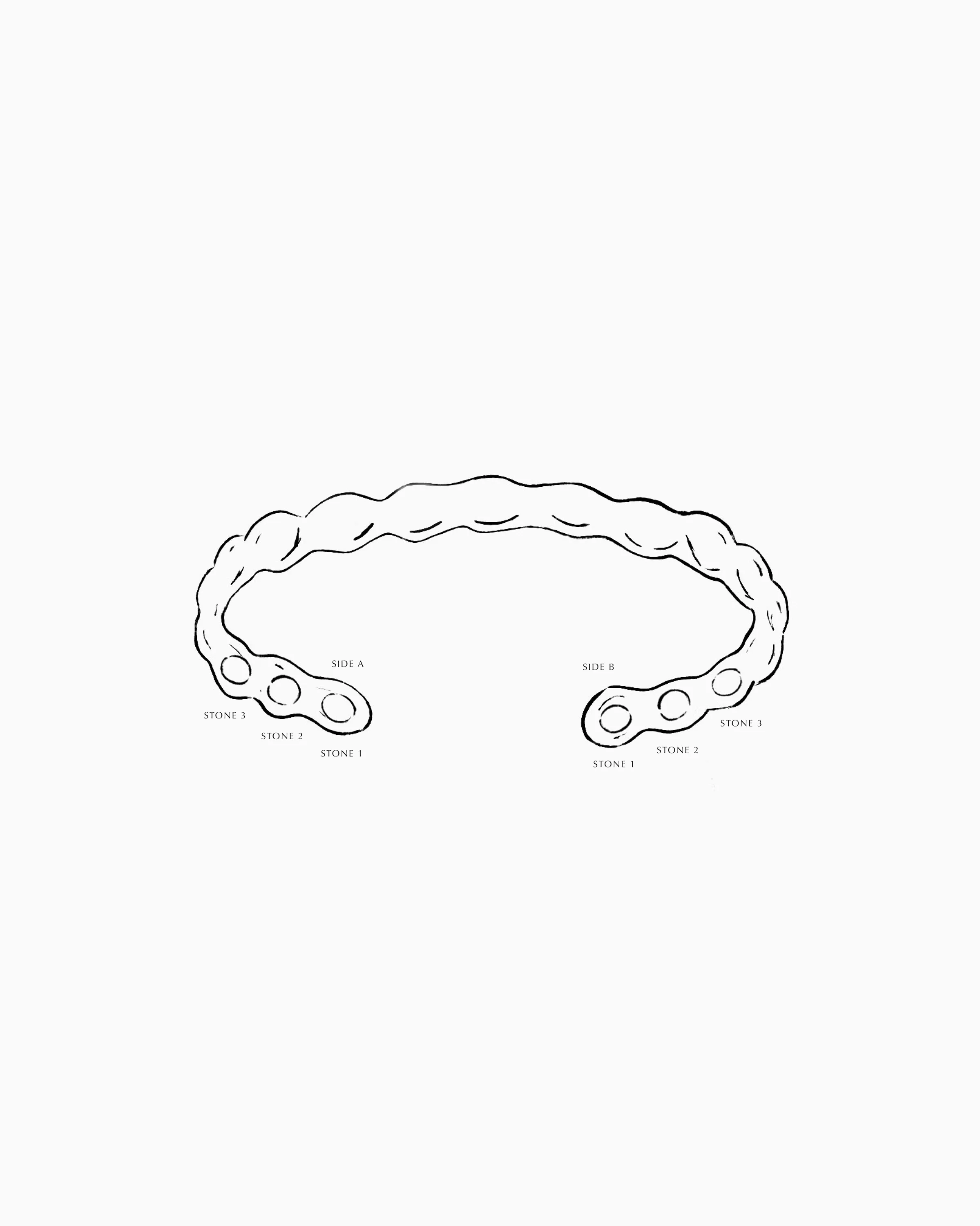 Ripple Stone Cuff  | Silver