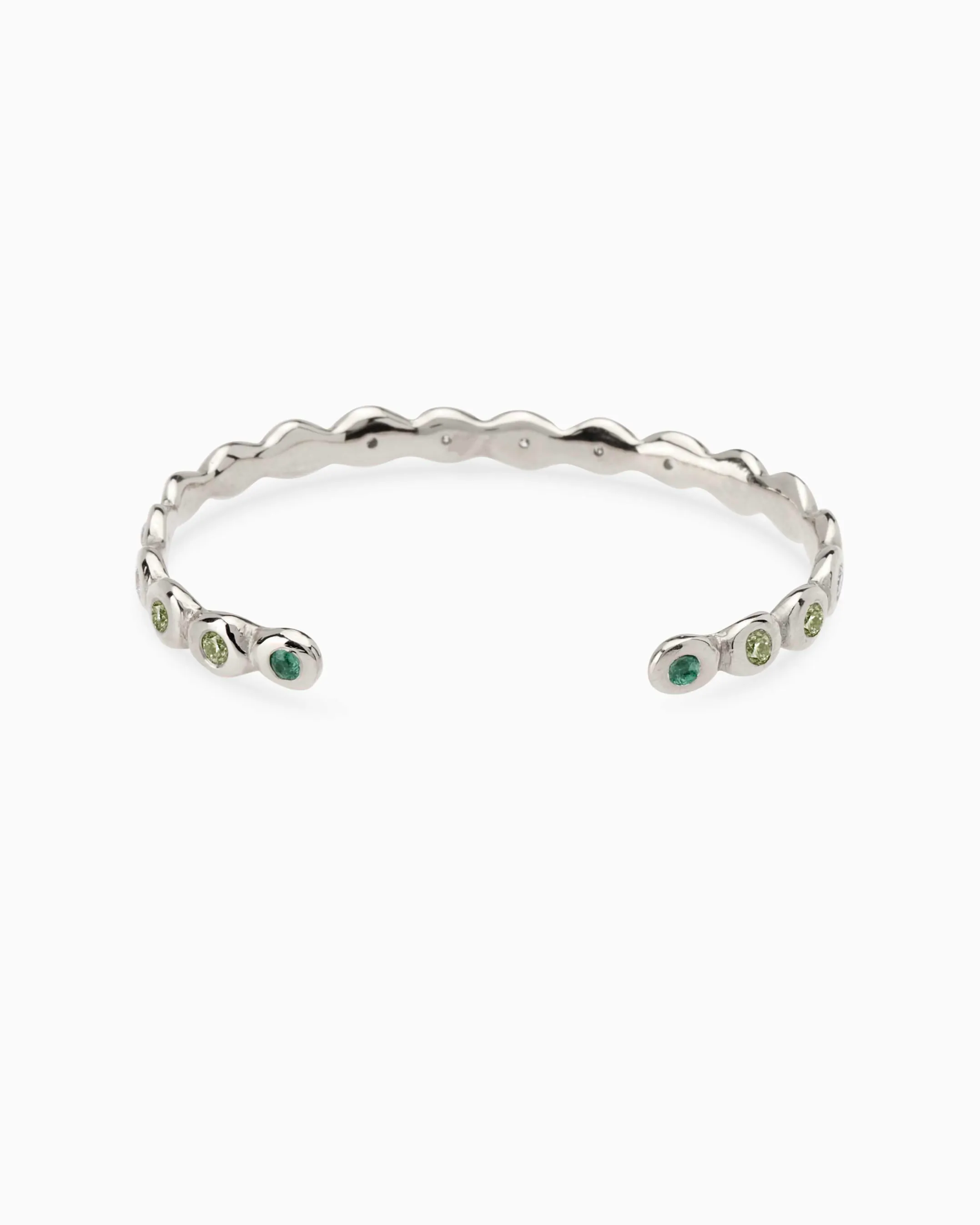 Ripple Stone Cuff  | Silver