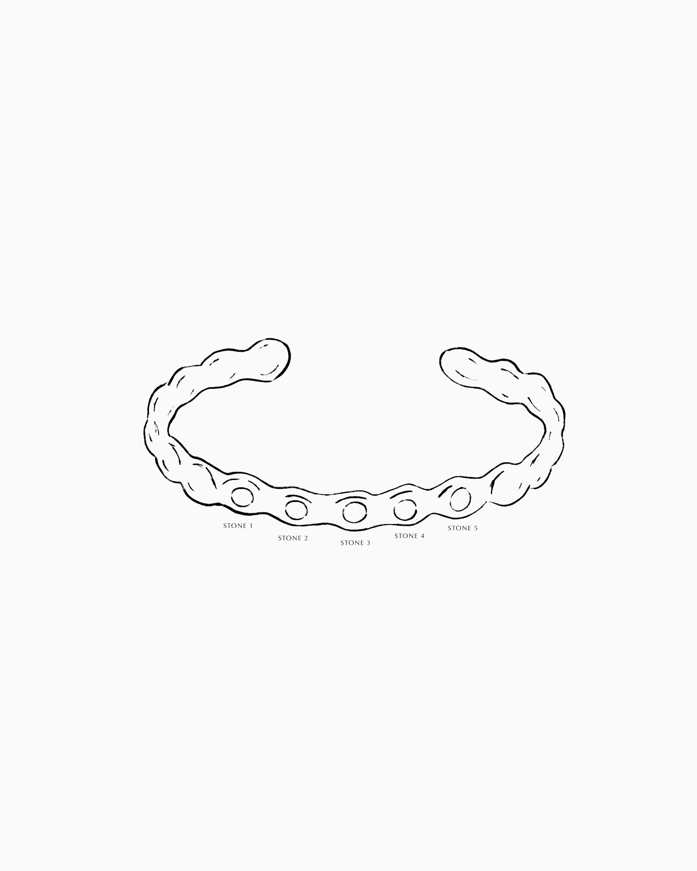 Ripple Stone Cuff  | Silver