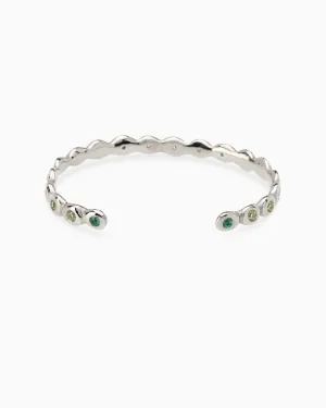 Ripple Stone Cuff  | Silver