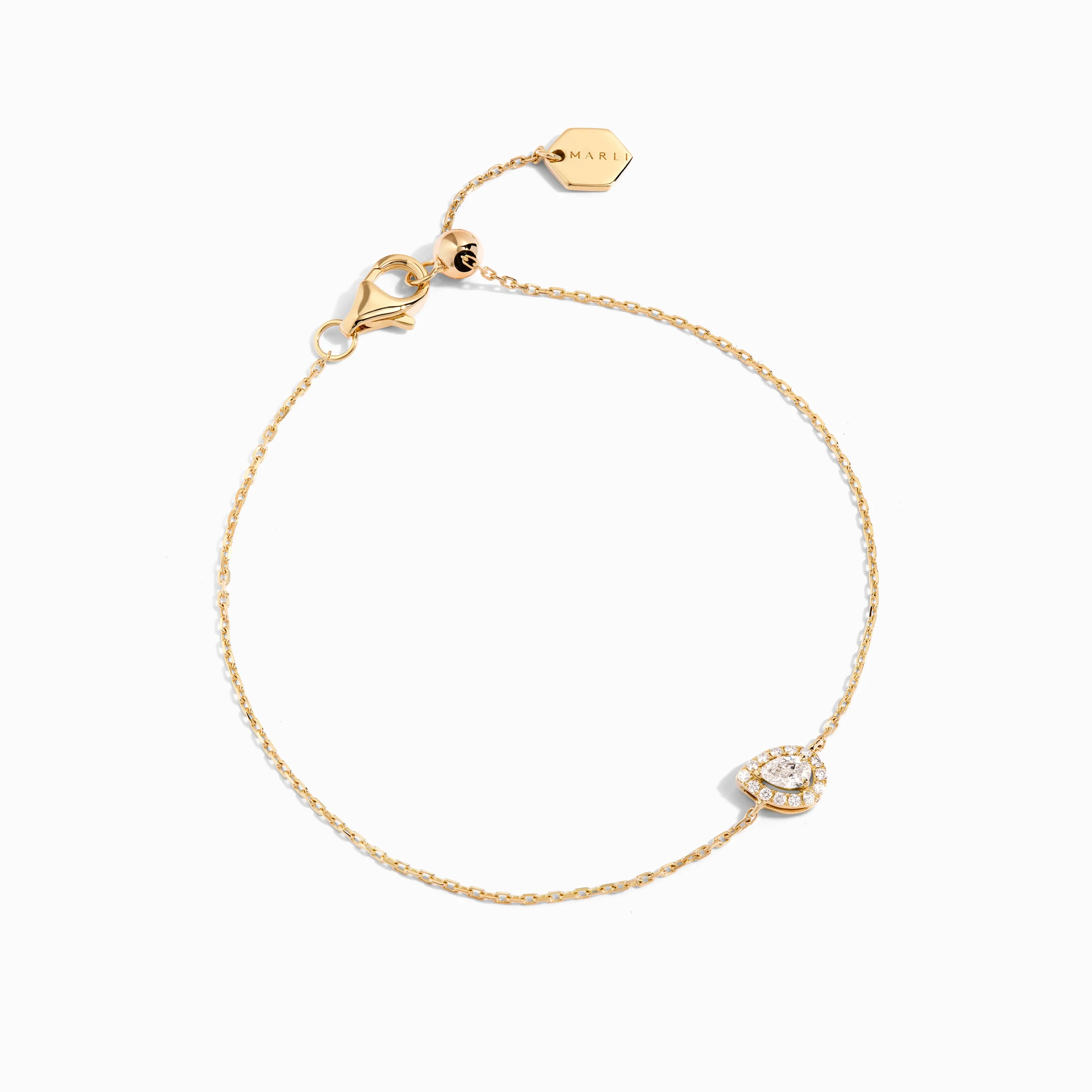 Rock Diamond Pear Chain Bracelet