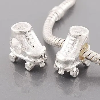 Roller Skate Charm Spacer Beads for Snake Chain Charm Bracelet