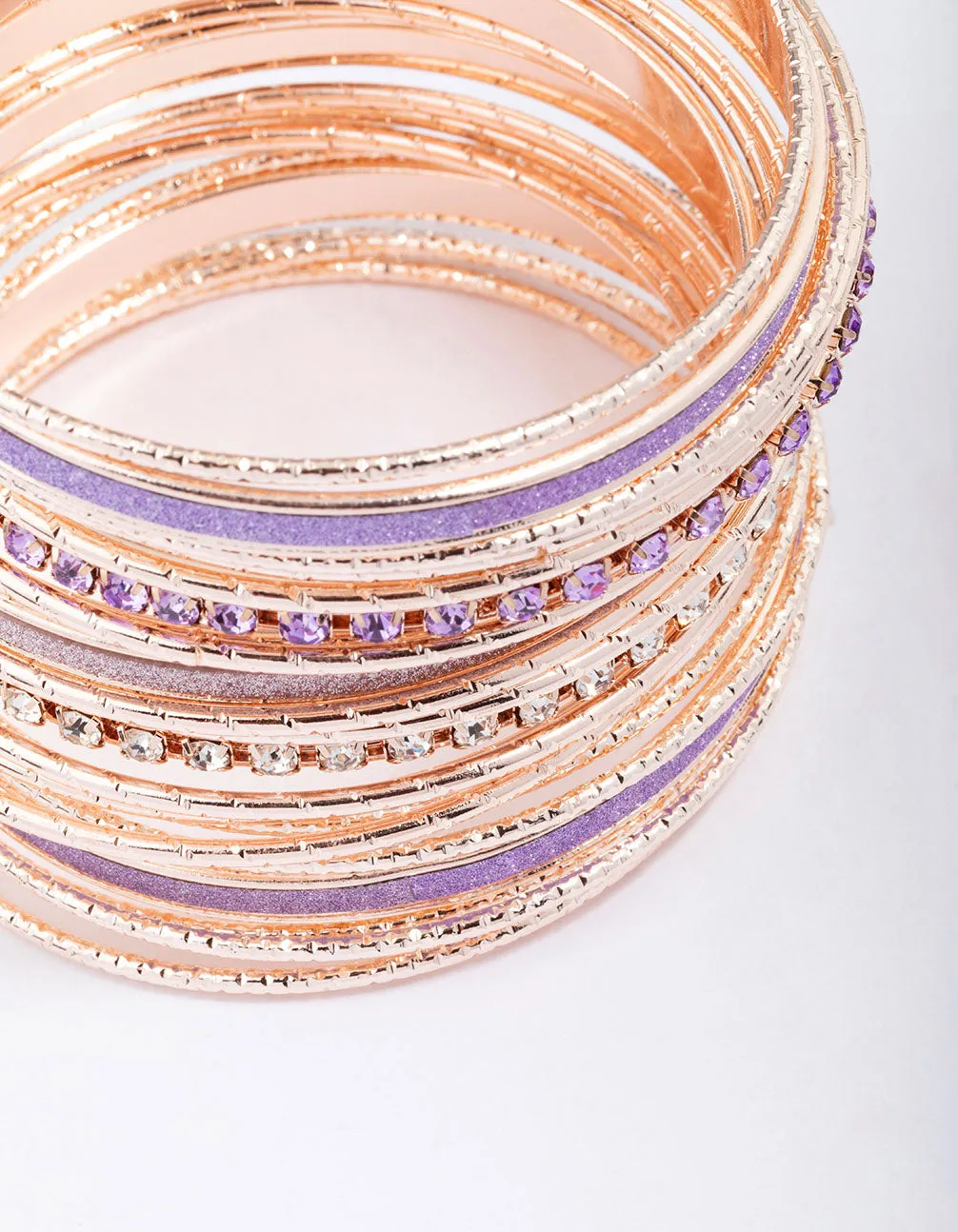Rose Gold Cup Chain Glitter Bracelet Pack