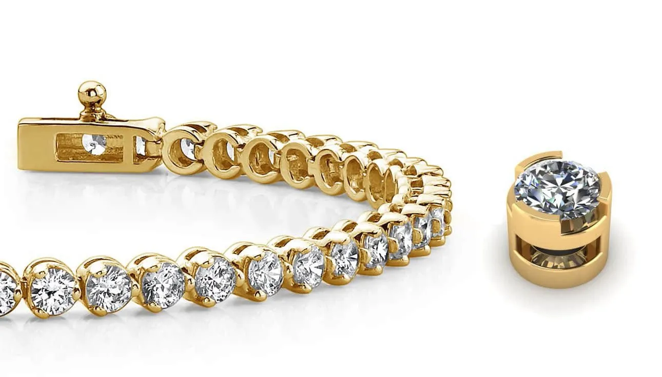 Round Prong Set Lab-Grown Diamond Tennis Bracelet with 2.01 ct.(finished) 1.9mm