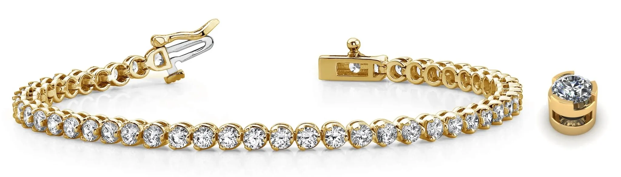 Round Prong Set Lab-Grown Diamond Tennis Bracelet with 2.01 ct.(finished) 1.9mm